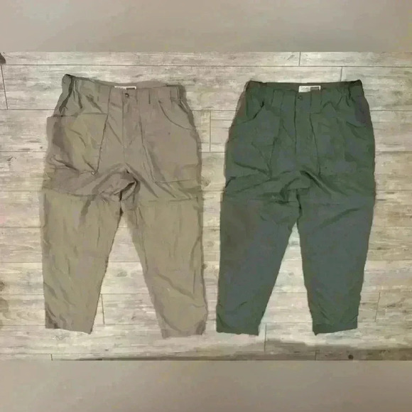 Cabela’s Outdoor size large (32) green and tan zip off pants - Picture 1 of 11